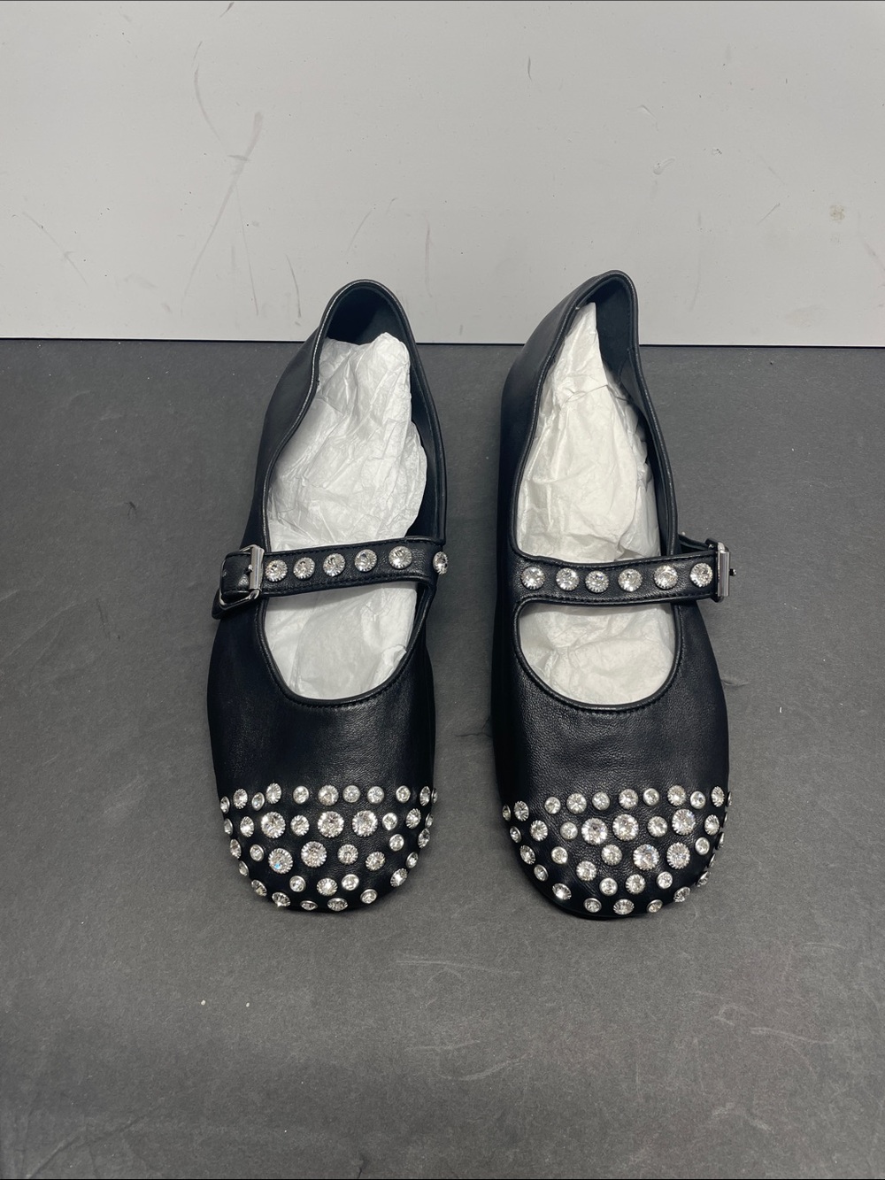 Salna Embellished Ballet Flats in Leather - Picture 3 of 7